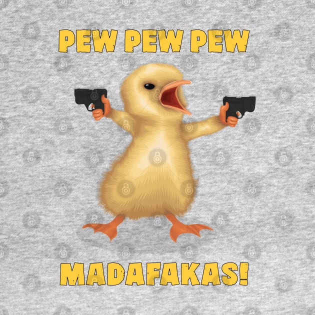 A Funny Bird Holding Guns And Says : PEW PEW PEW, MADAFAKAS! by Ghean